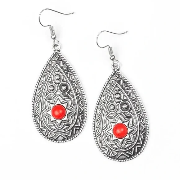 NWOT Aztec Teardrop Earrings - Picture 2 of 4